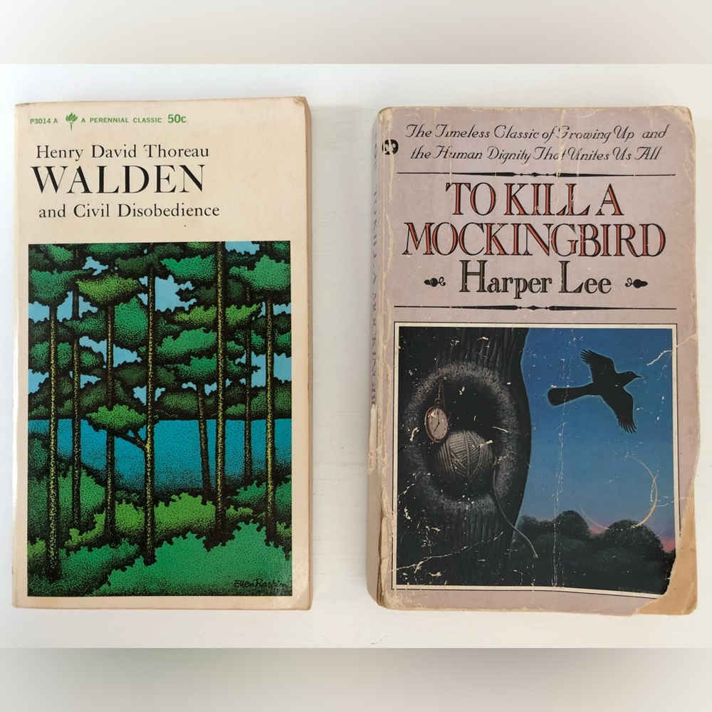 Vintage Henry David Thoreau Walden & To Kill a Mockingbird Novels Books